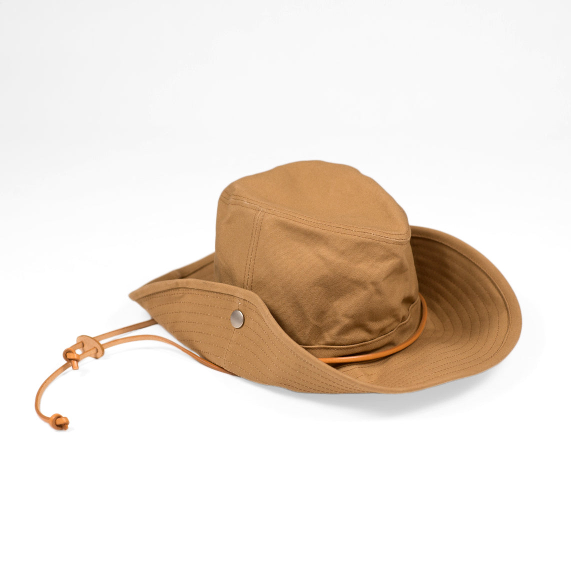 Beige parrafin finished cotton canvas bush hat