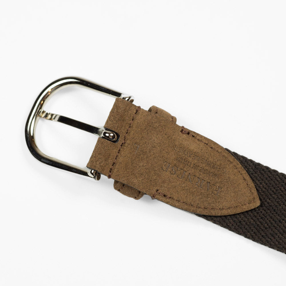 Brown Olona canvas and dusty brown suede belt