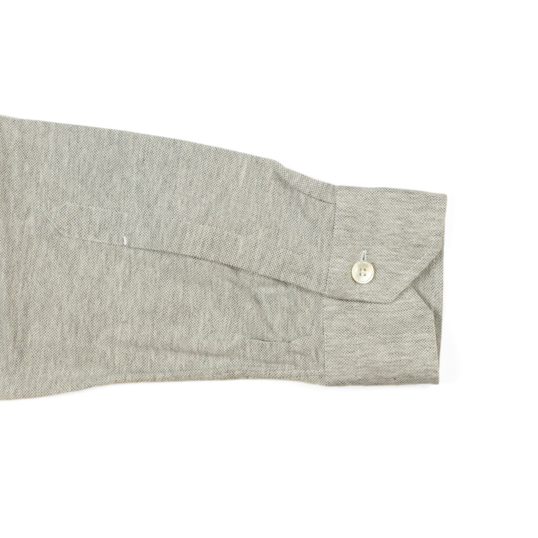 Grey cotton pique long sleeve polo shirt (restock)