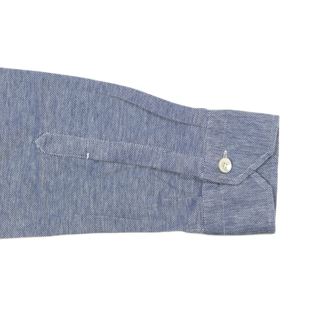 Denim blue cotton pique long sleeve polo shirt (restock)