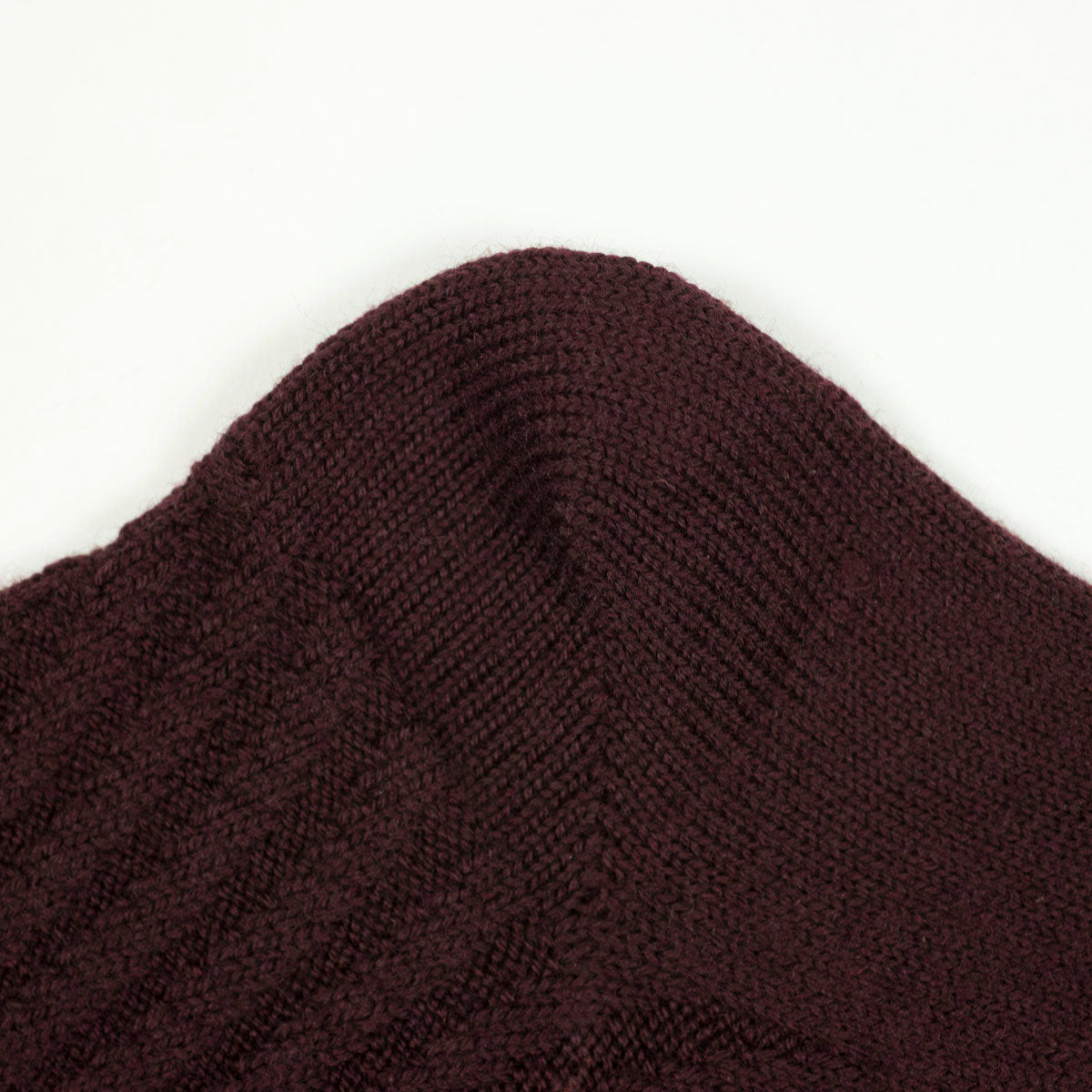 Chunky diagonal rib merino socks, burgundy