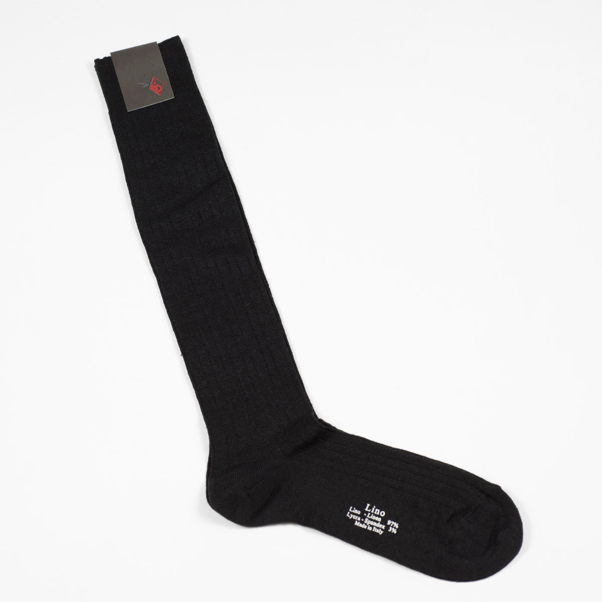 Charcoal over-the-calf linen socks