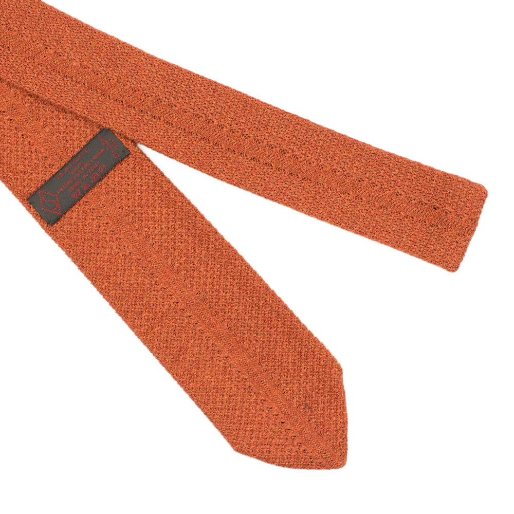 Coral pointed bottom cotton knit tie