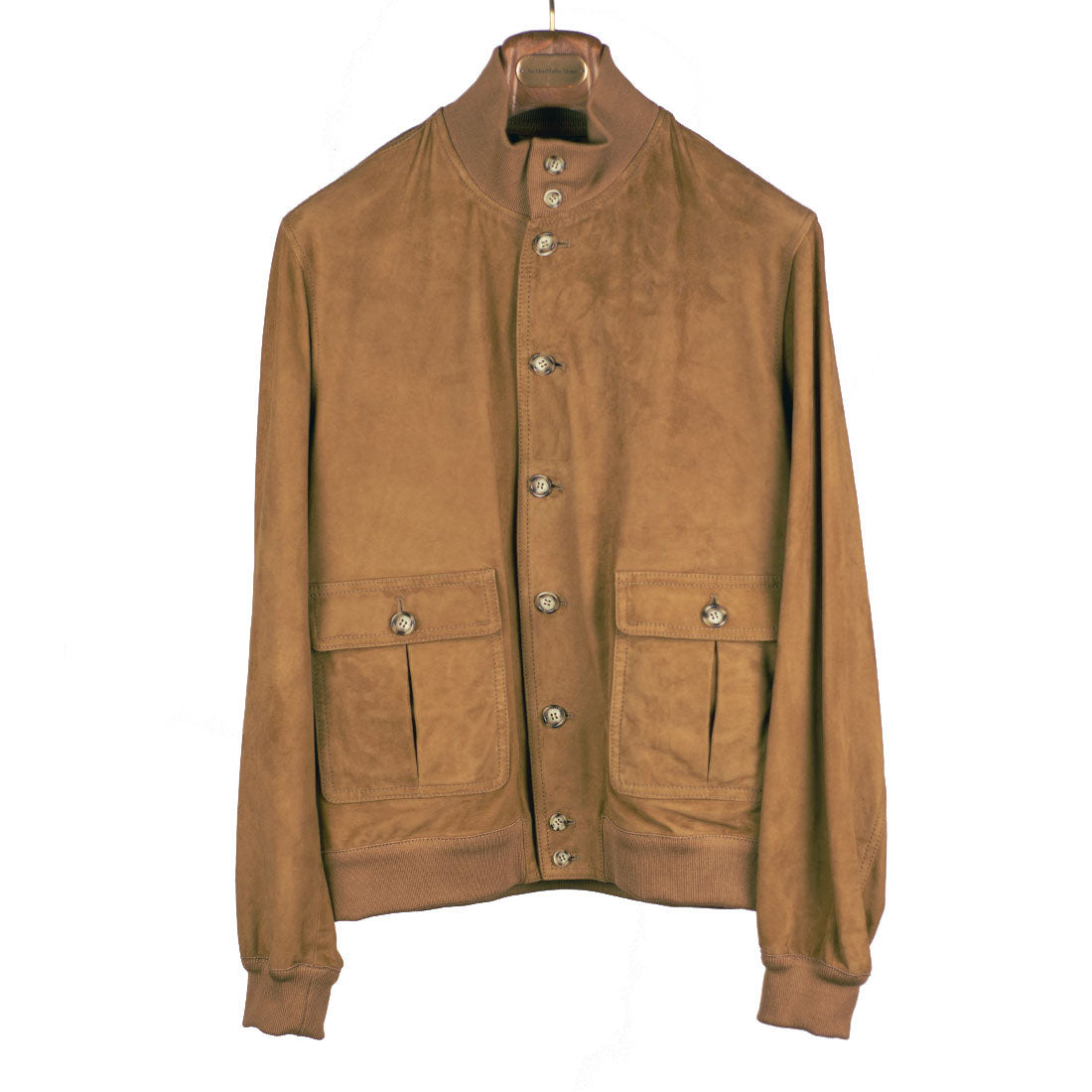 Butterscotch suede Valstarino bomber jacket, unlined