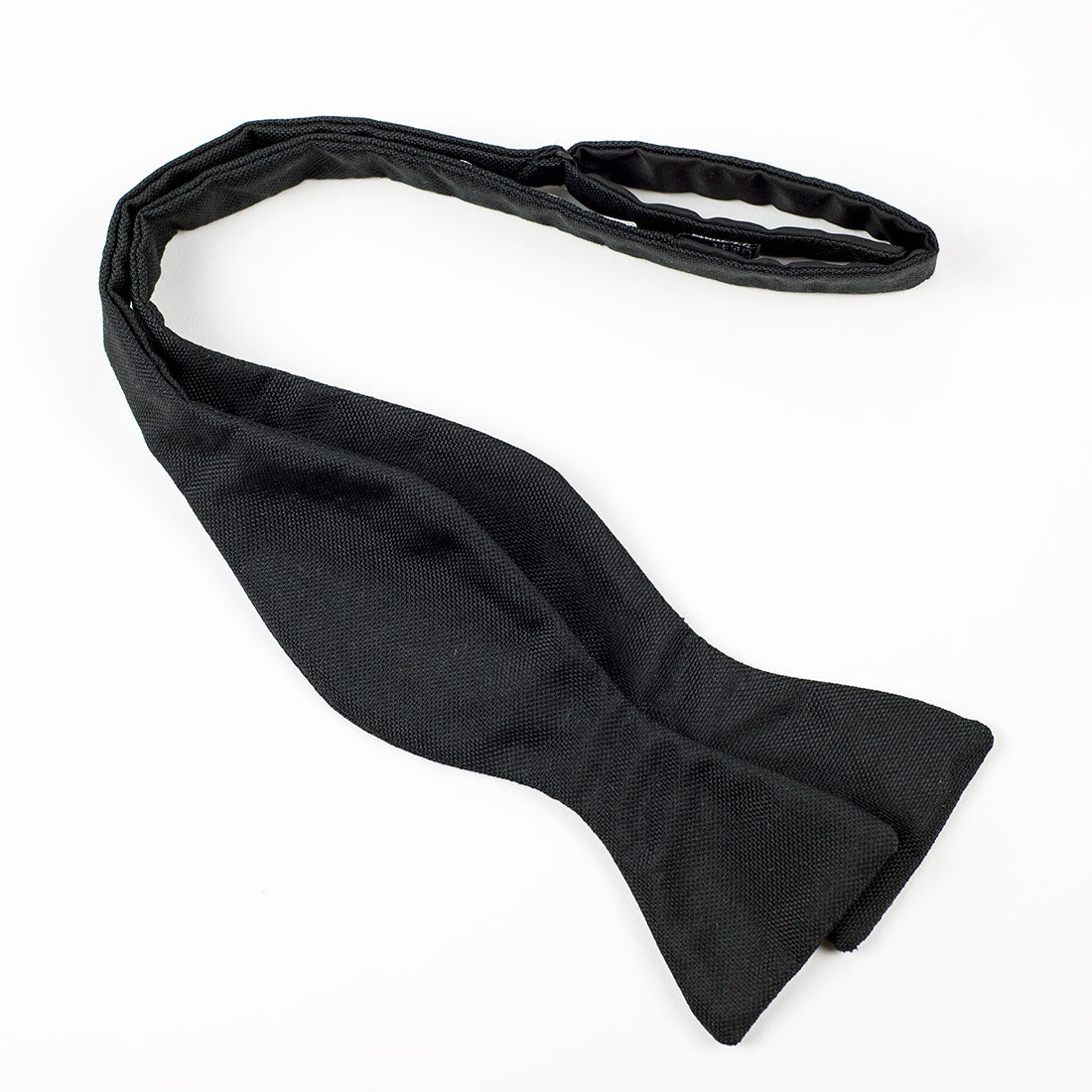 Black pique silk bow tie