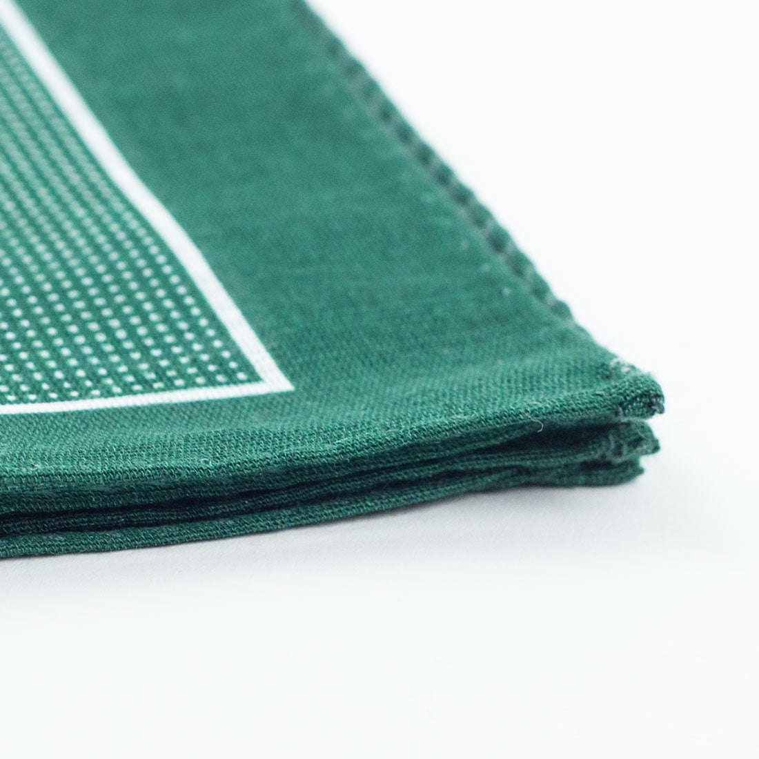 Green linen pindot printed pocket square