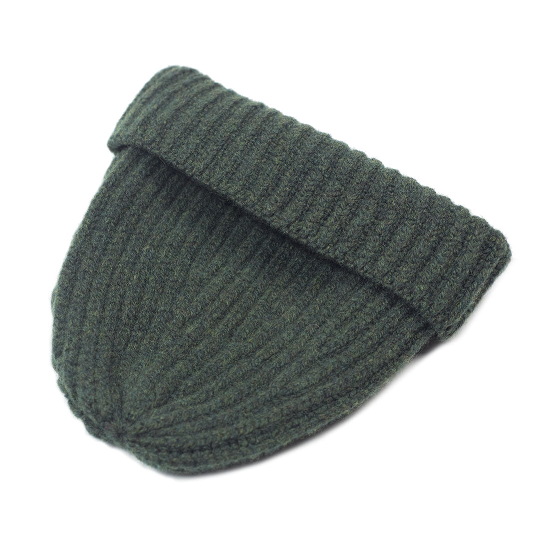 Alpine green classic ribbed fisherman merino wool hat (restock)