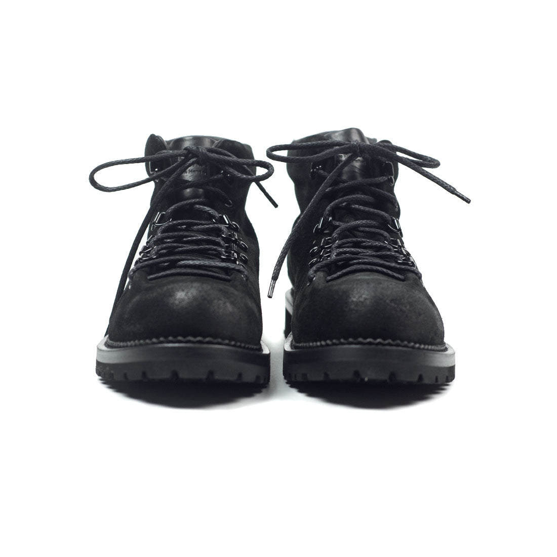 Canalone Hiking boot in black suede with black hardware and commando sole