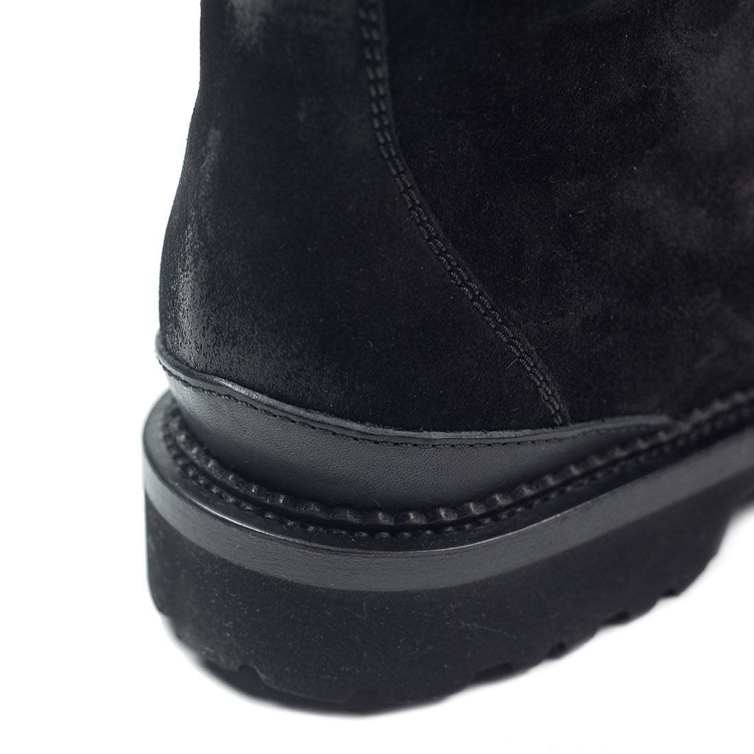 Canalone Hiking boot in black suede with black hardware and commando sole