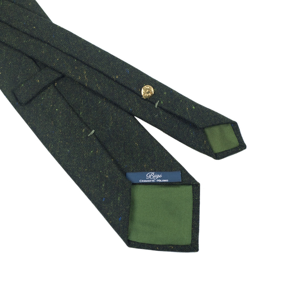 Green wool donegal tie