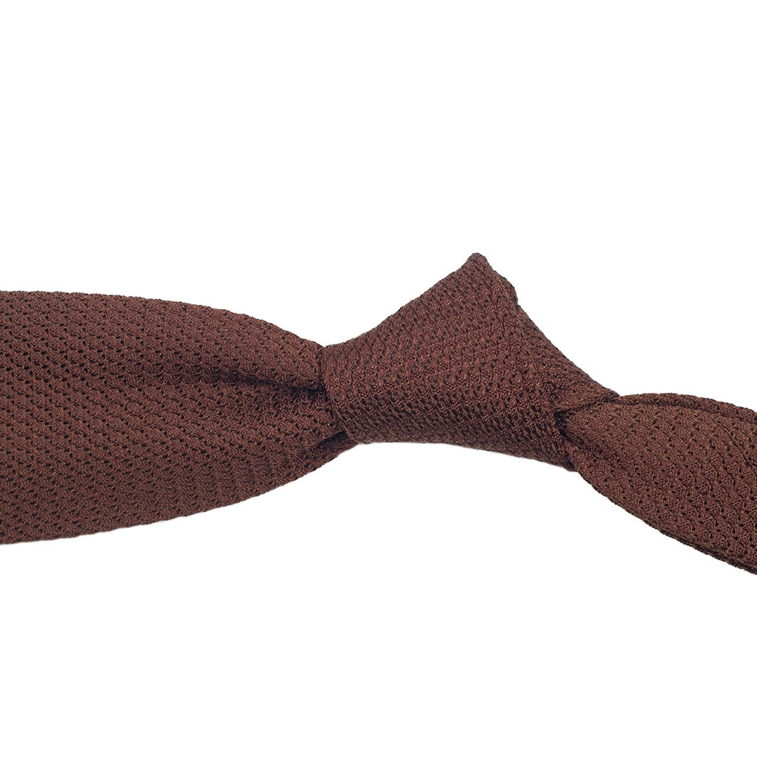 Copper brown grenadine silk tie