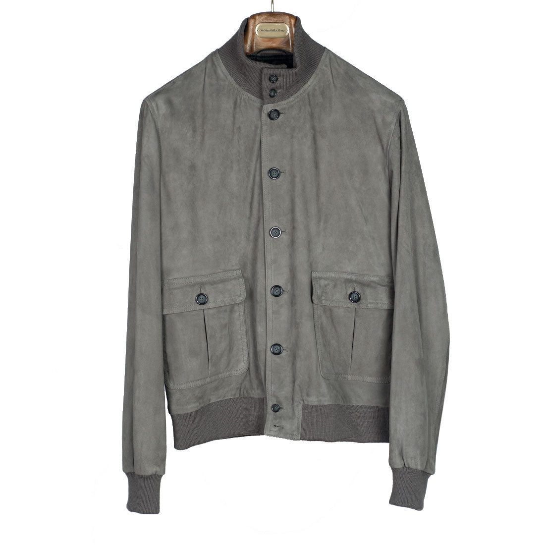 Grey suede Valstarino bomber jacket