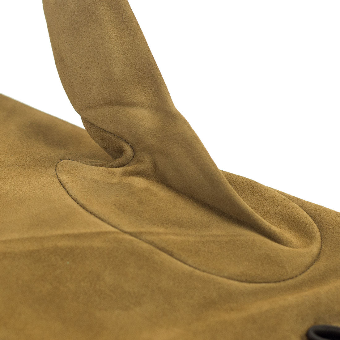 Camel color suede gloves, cashmere lining