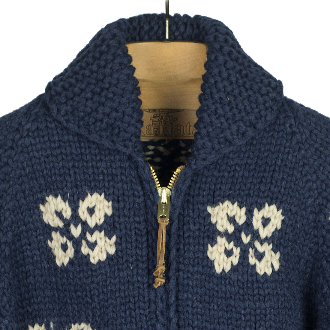 Exclusive hand-knit Swooping Crane cardigan, 6-ply wool