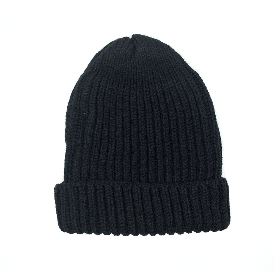 Chunky ribbed wool cap in black (restock)