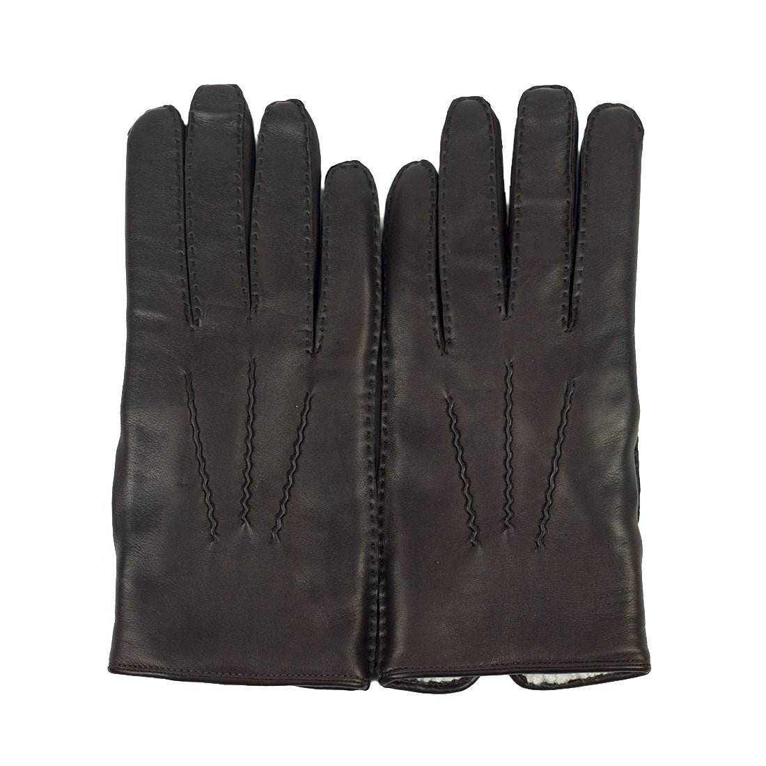 Brown hairsheep gloves, mouton shearling lining