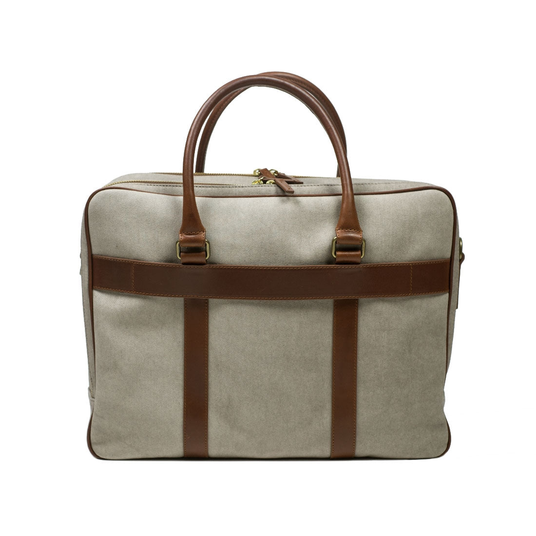 Fat Carter 2 briefcase, Cement canvas and Sol brown leather