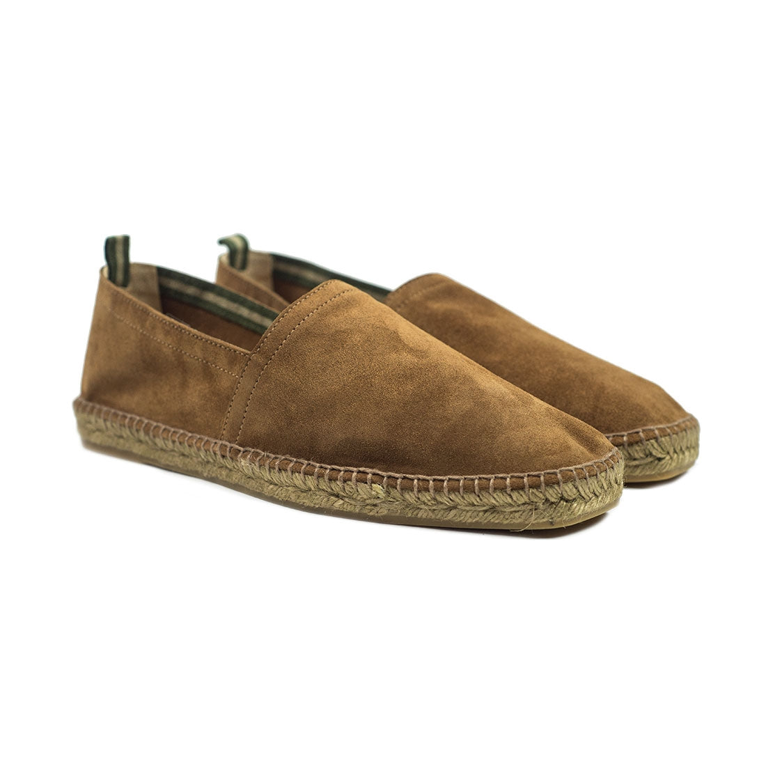 Camel suede espadrilles with natural sole