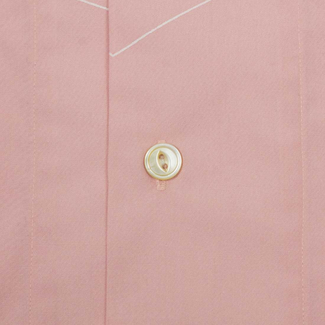 Camp collar shirt in blush pink cotton poplin with white geometric screen print