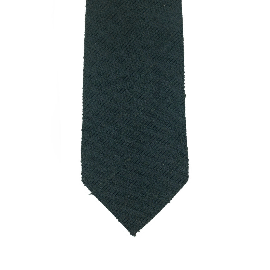 Bottle green shantung silk woven tie