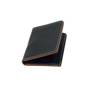 card wallet, Black leather – No Man Walks Alone