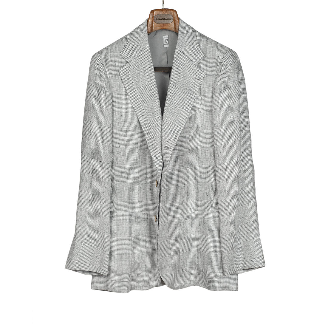 Grey Prince-of-Wales linen sport coat, 270g