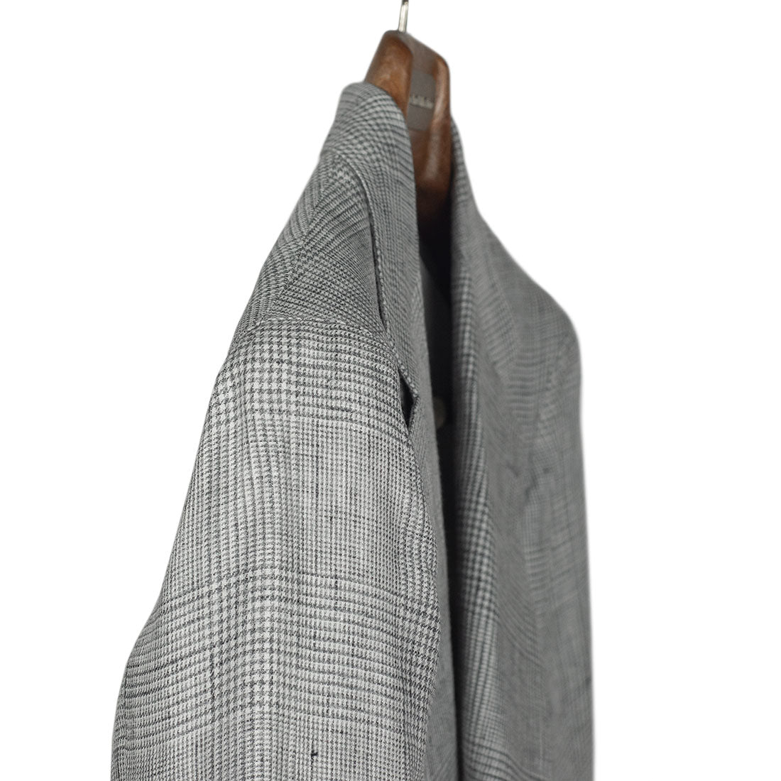 Grey Prince-of-Wales linen sport coat, 270g