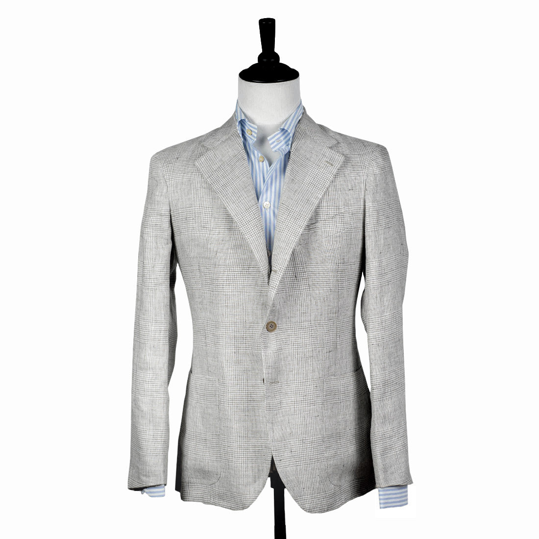 Grey Prince-of-Wales linen sport coat, 270g