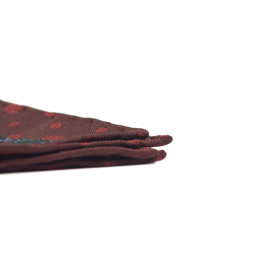 Green & burgundy Monkey/Business silk pocket square