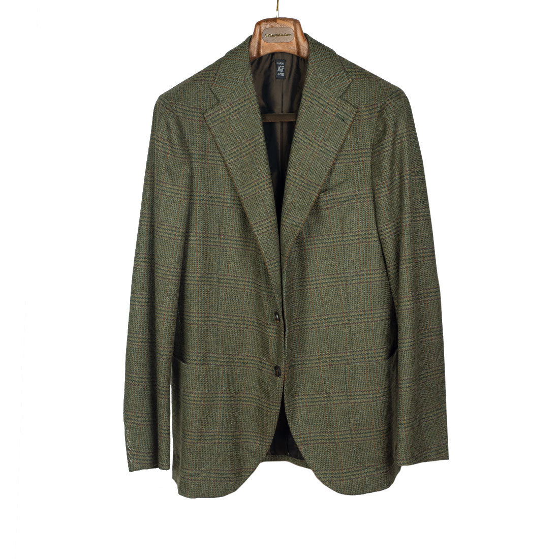 Fox Bros green & brown glencheck sport coat, 13 oz wool & cashmere