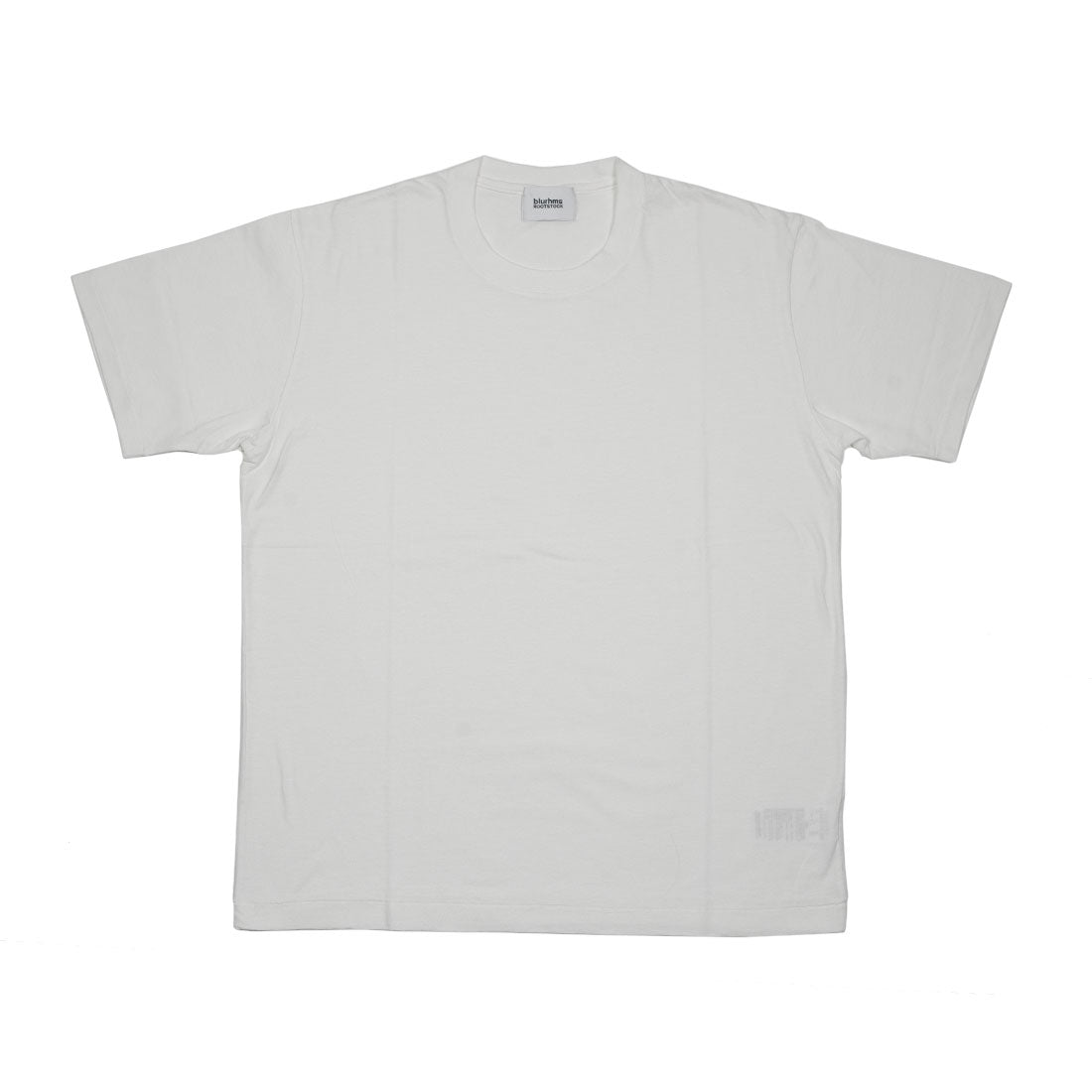 Crewneck t-shirt in white cotton and silk jersey