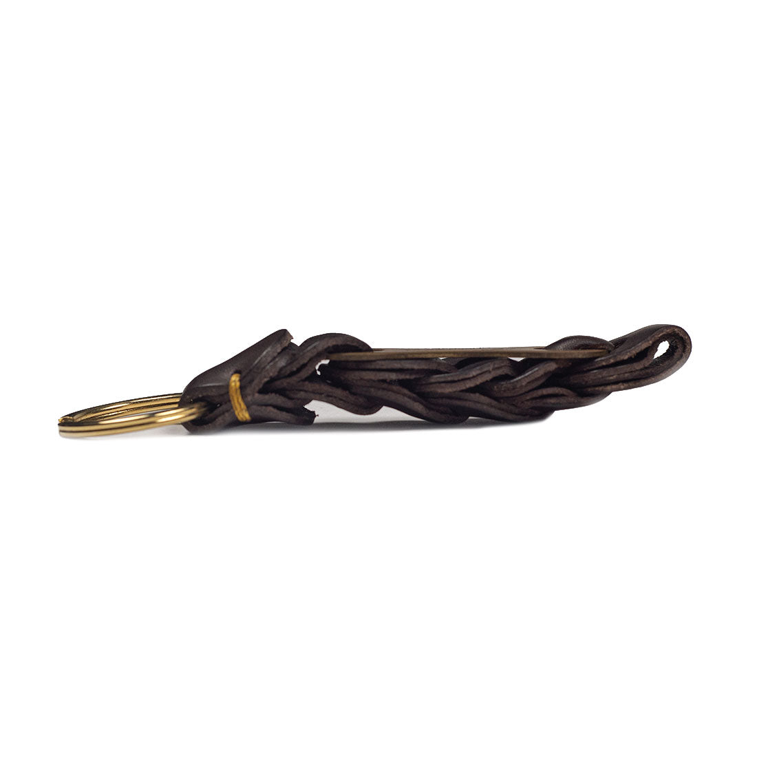 Boho linked leather keyholder, Brown vachetta