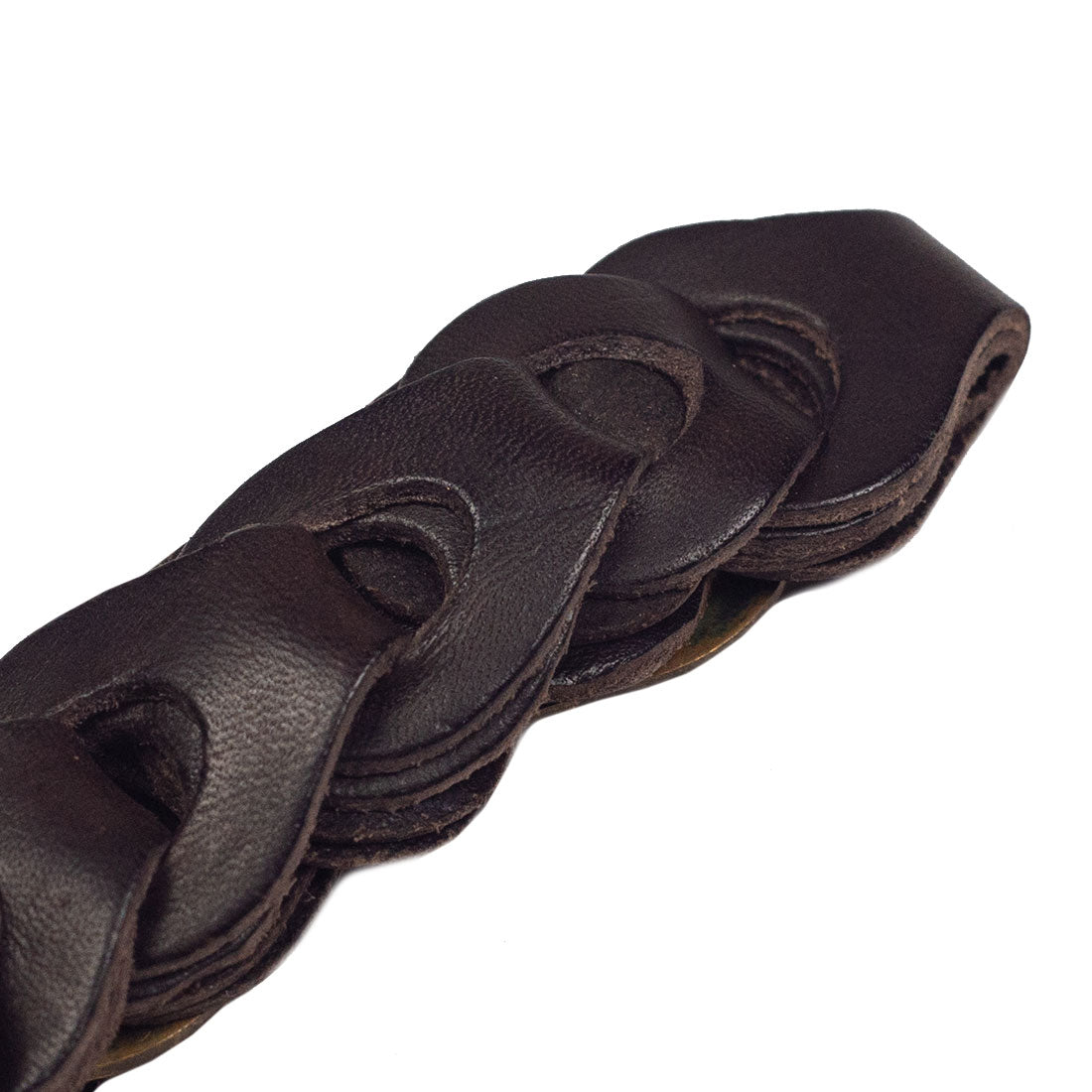 Boho linked leather keyholder, Brown vachetta