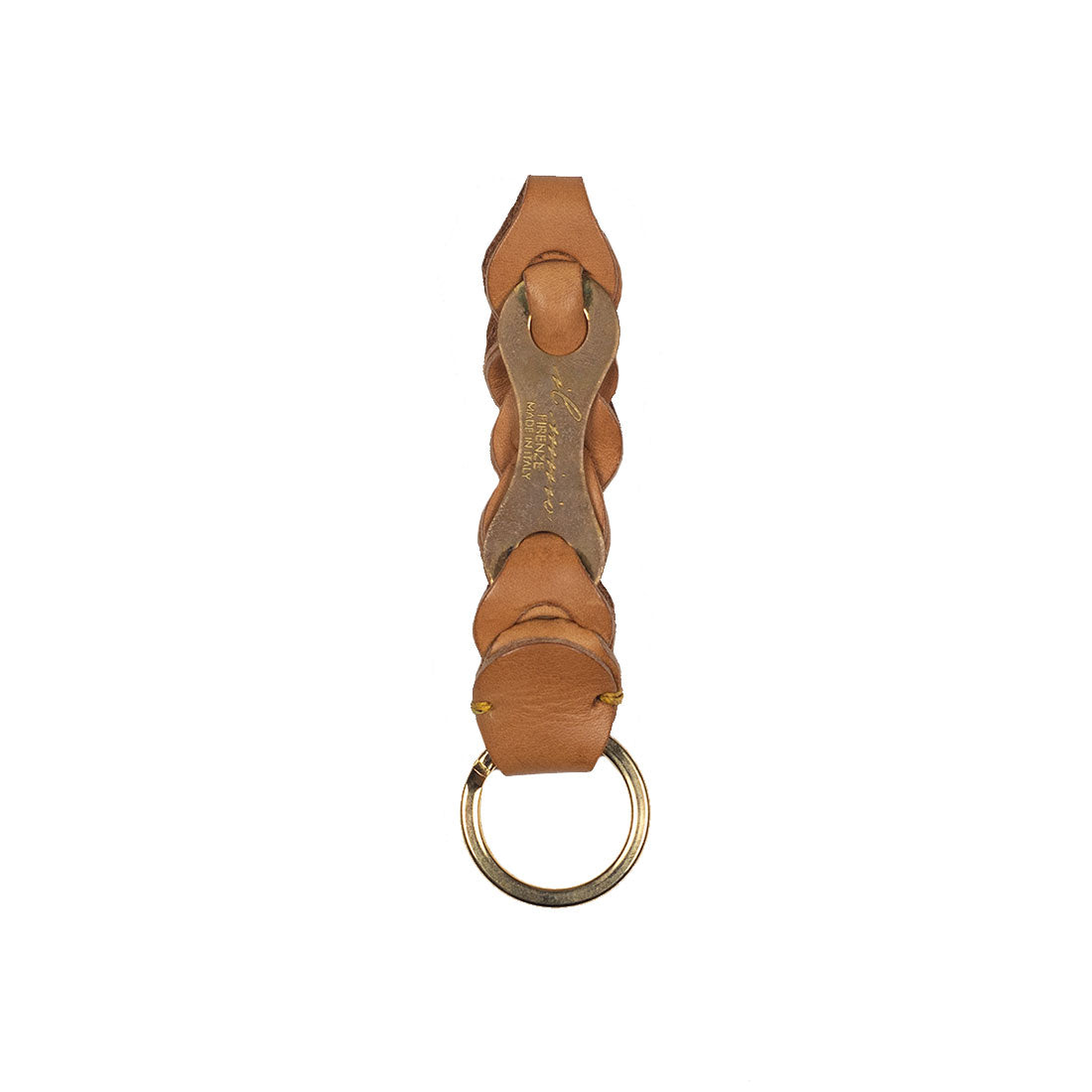 Boho linked leather keyholder, Natural vachetta