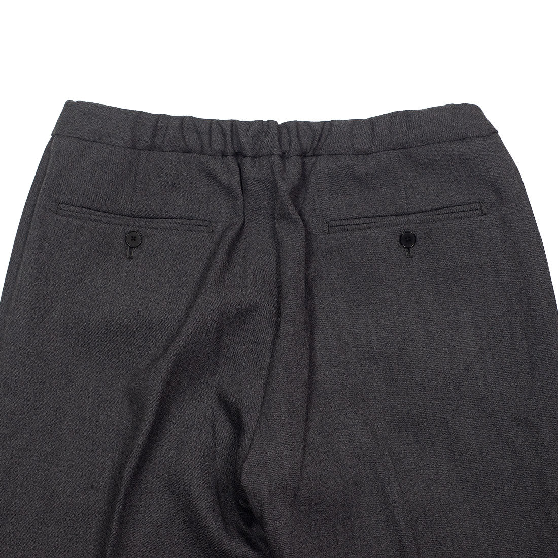 Easy pants with side tabs in grey wool twill