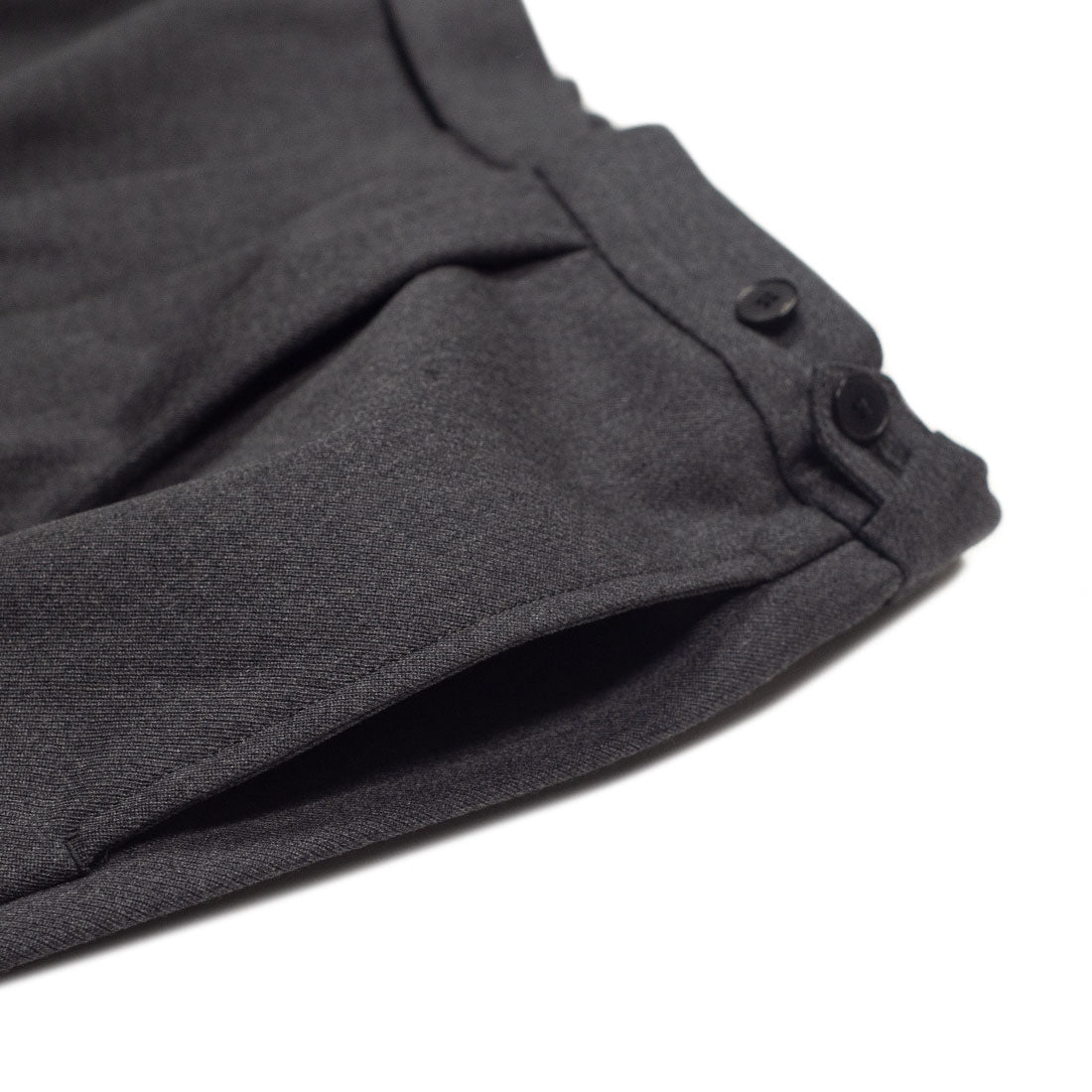 Easy pants with side tabs in grey wool twill