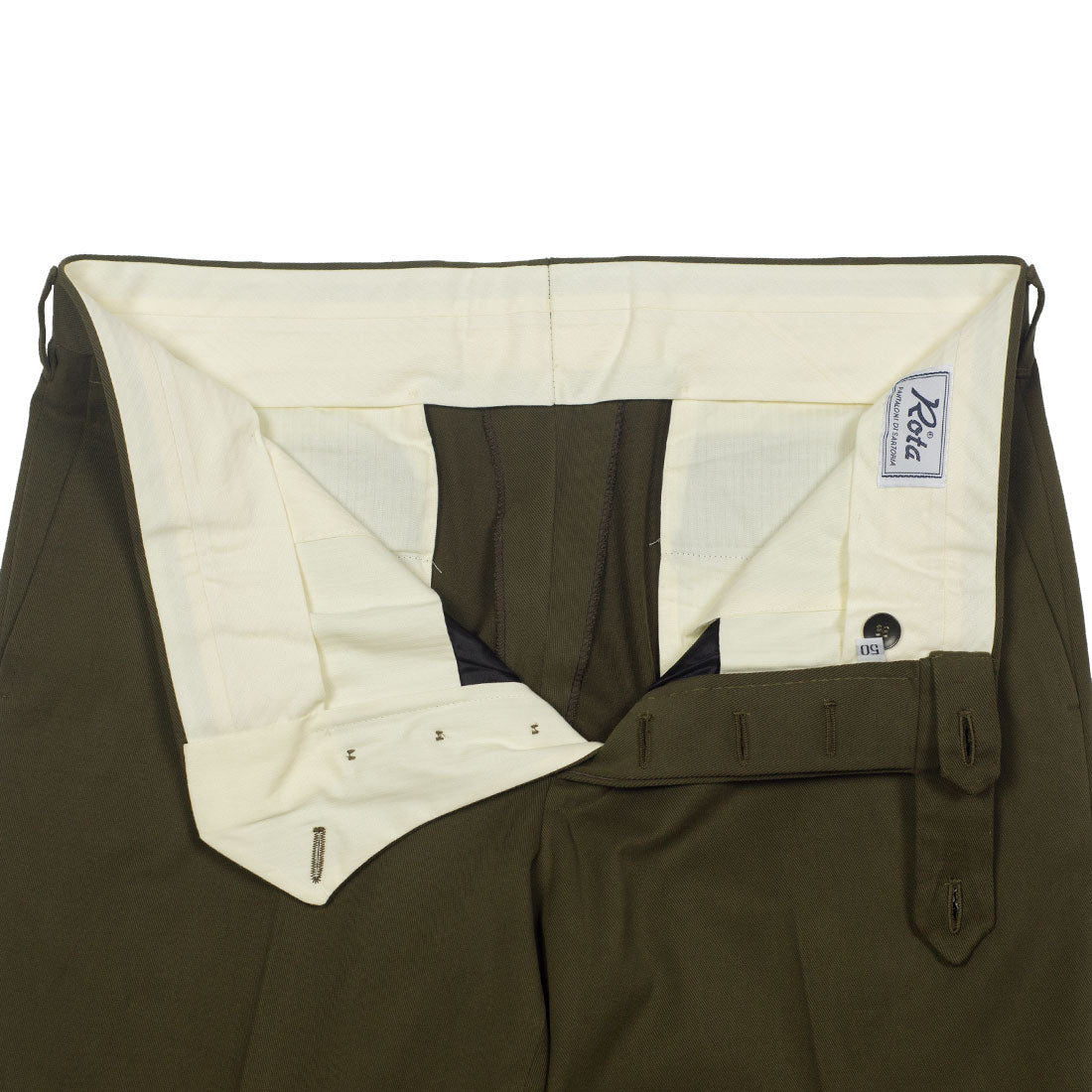 Forest green heavy twill cotton trousers