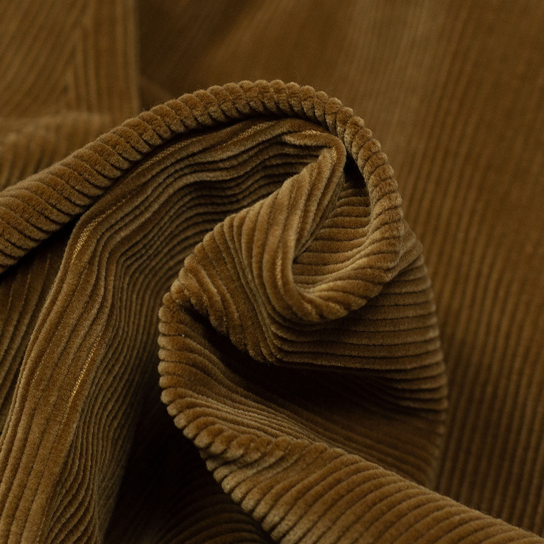 Brown garment-dyed cotton corduroy trousers