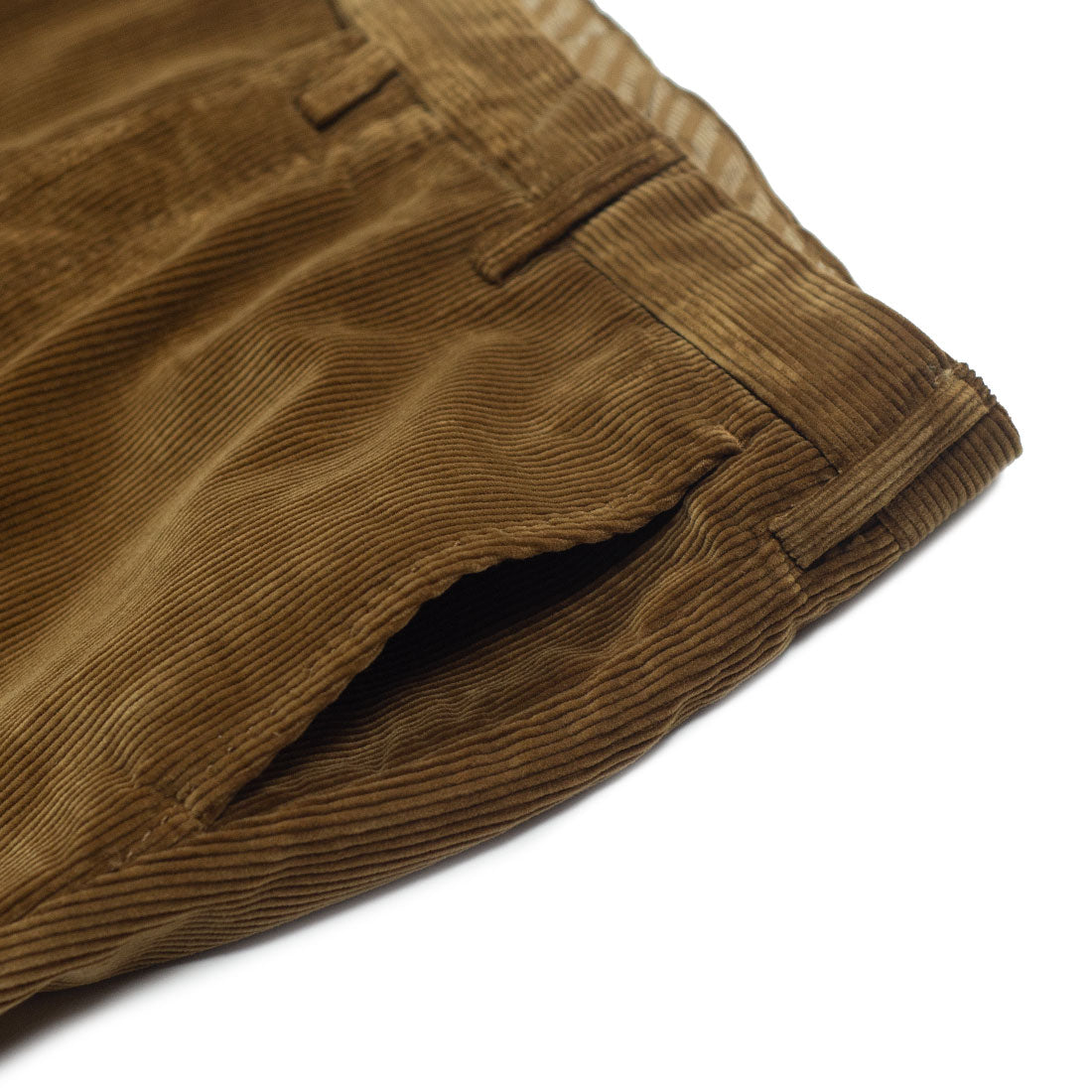 Brown garment-dyed cotton corduroy trousers