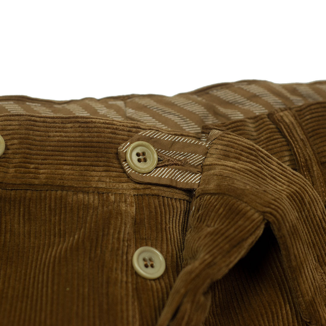 Brown garment-dyed cotton corduroy trousers