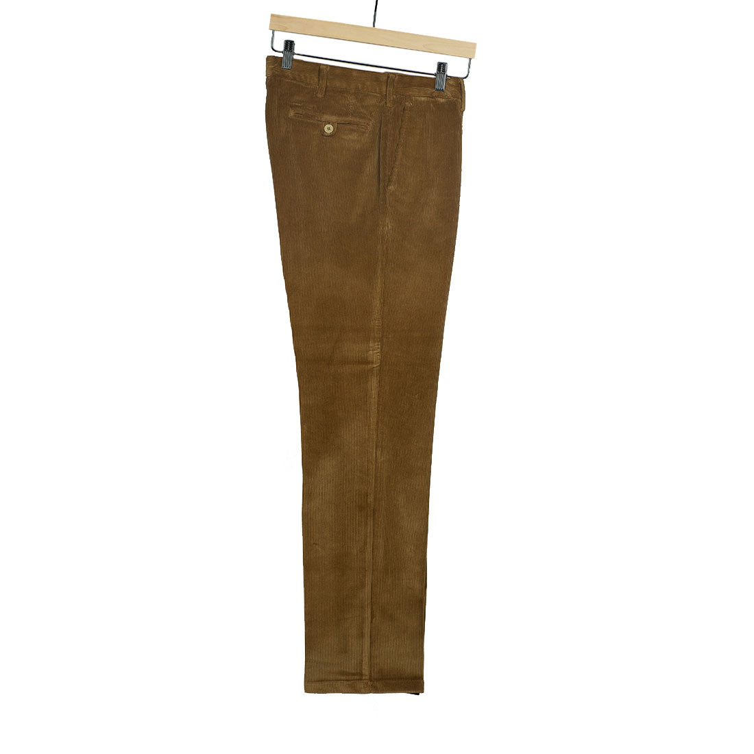 Brown garment-dyed cotton corduroy trousers