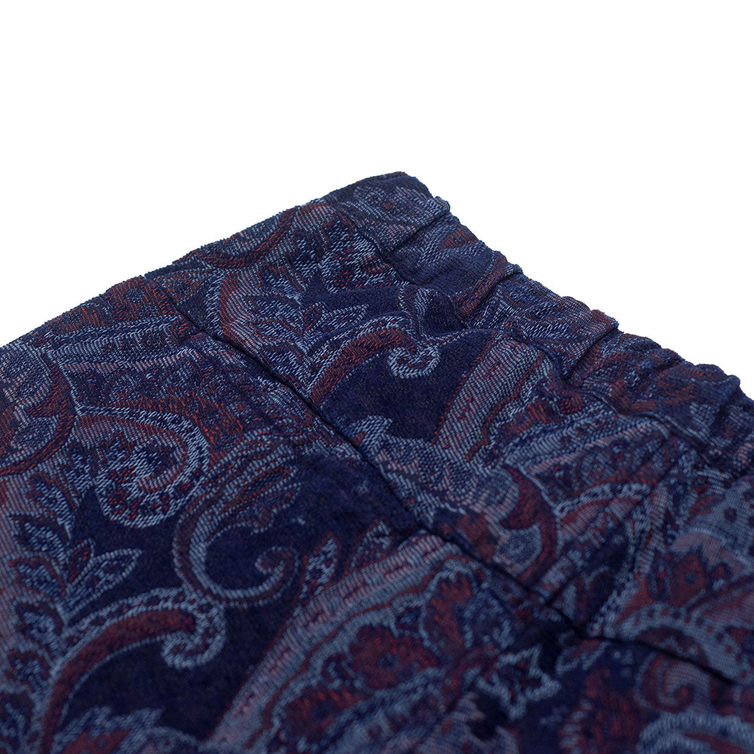 Easy pants in hand-dyed indigo Gobelin paisley cotton tapestry