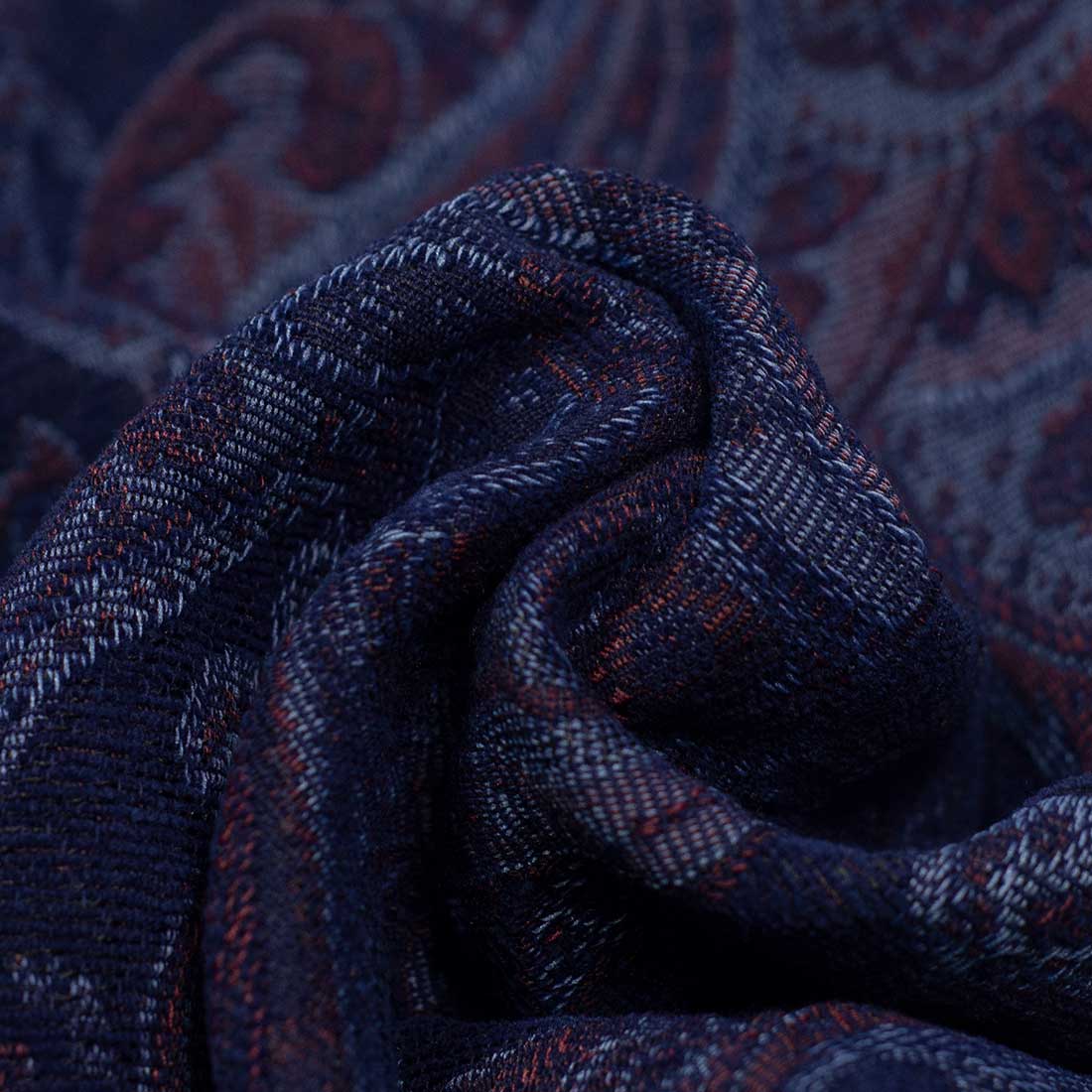 Easy pants in hand-dyed indigo Gobelin paisley cotton tapestry