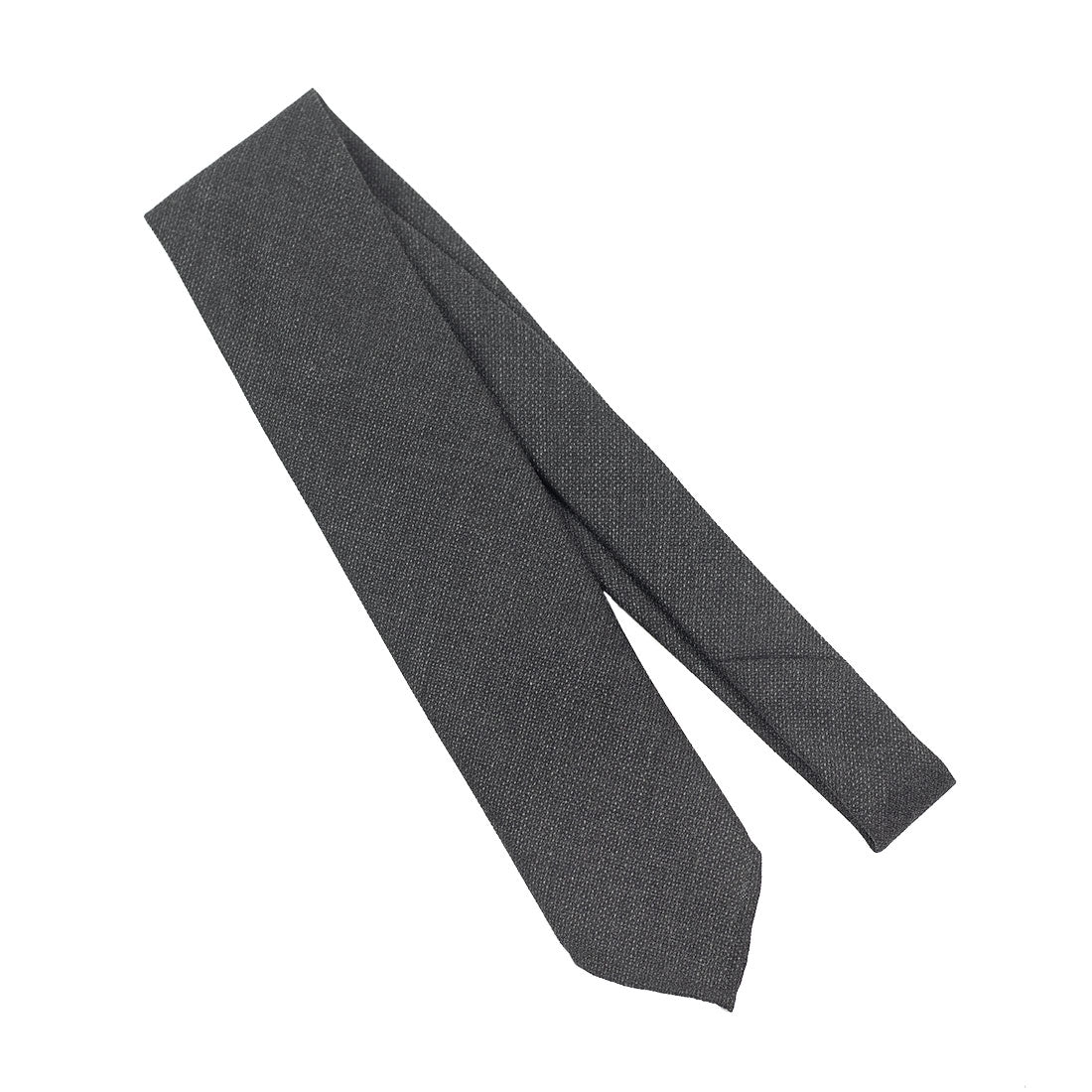 Grey hopsack wool tie, hand-rolled & untipped