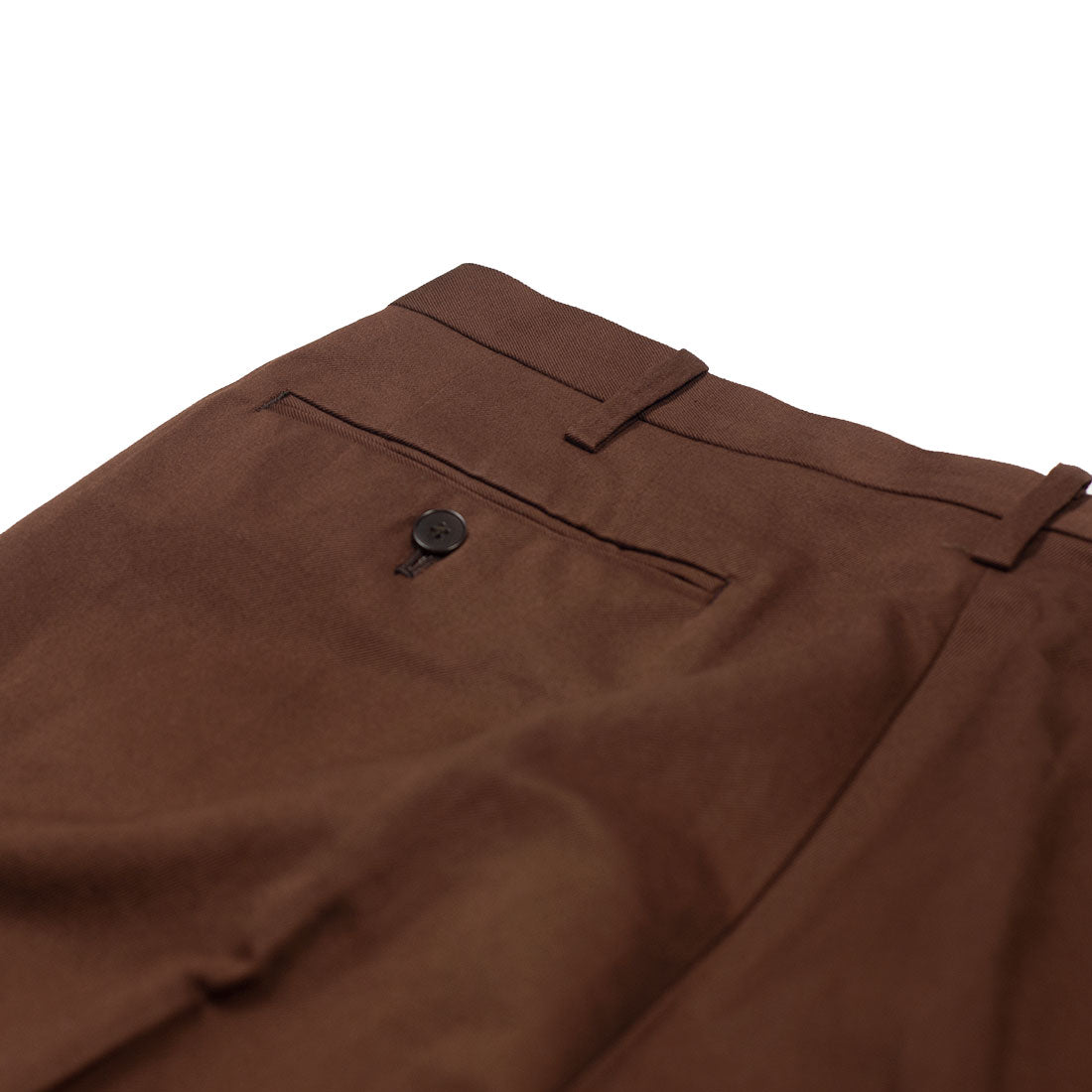 Cotton/linen trousers in chocolate brown twill