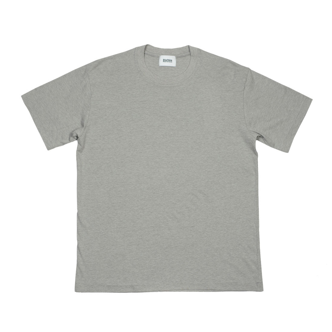 Crewneck t-shirt in light heather grey cotton and silk jersey