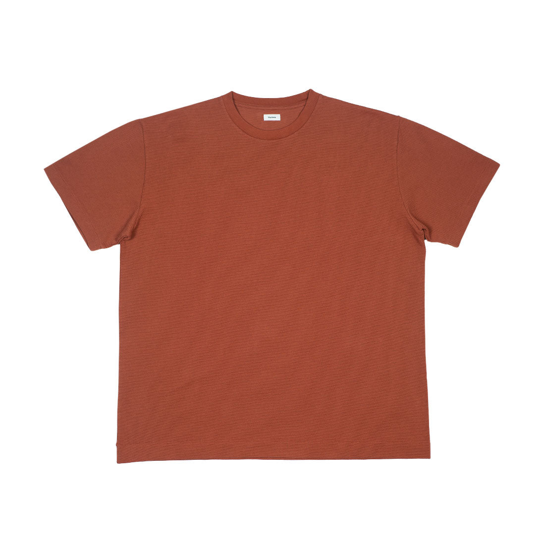 Boxy t-shirt in burnt orange seed stitch cotton