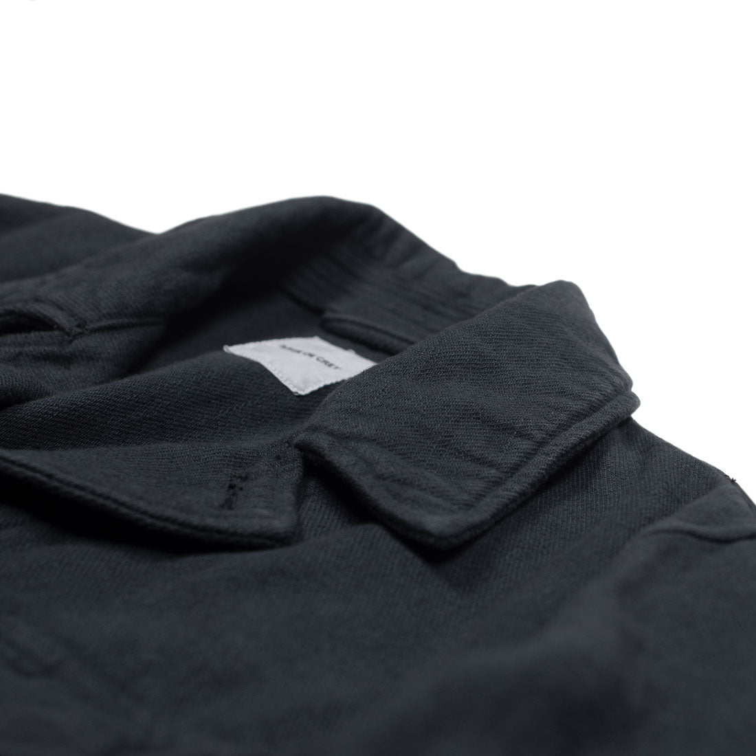 Field jacket in navy blue garment dyed slubby cotton twill