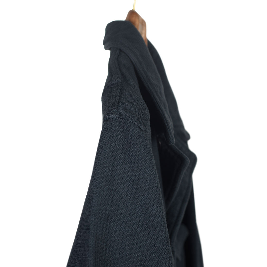 Field jacket in navy blue garment dyed slubby cotton twill