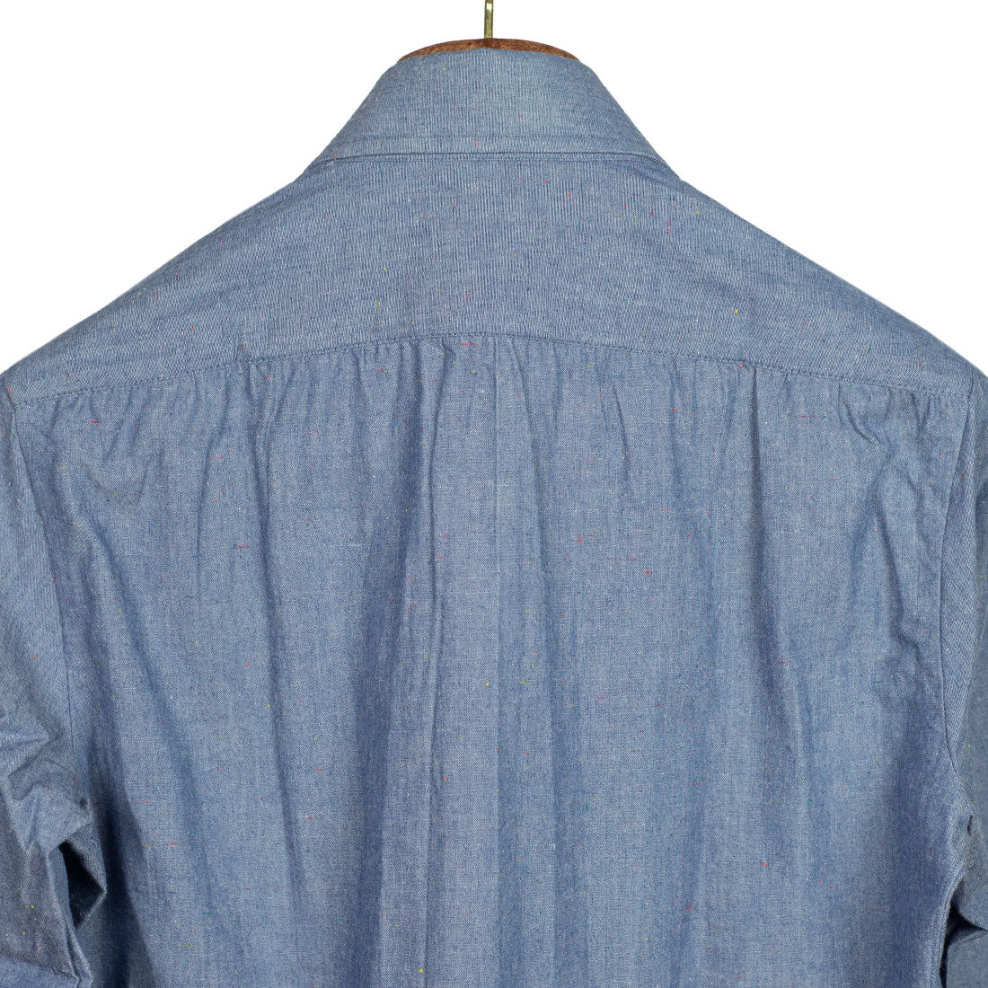 Donegal Japanese denim cotton shirt, buttoned collar